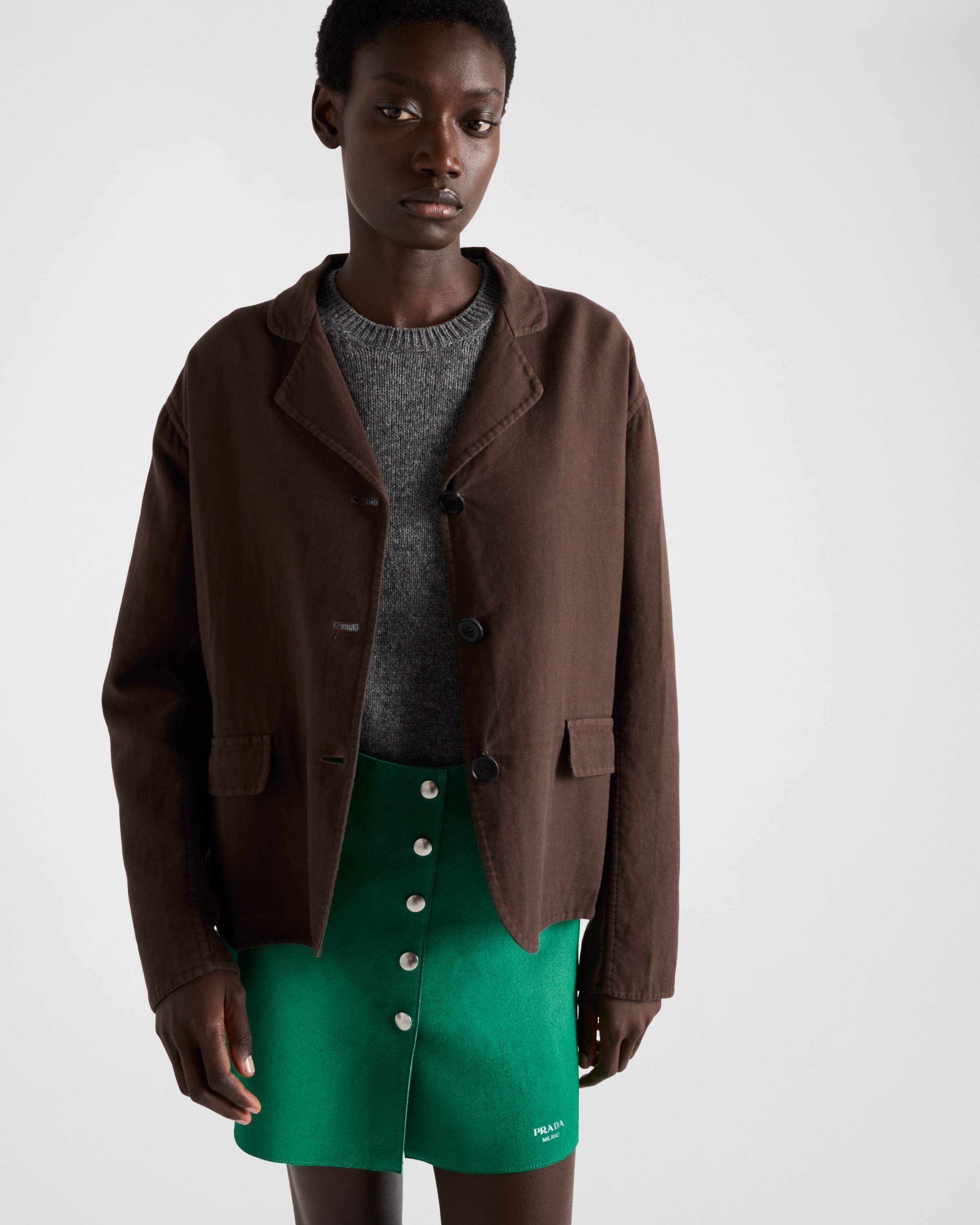 Single-breasted old double cotton jacket - 4