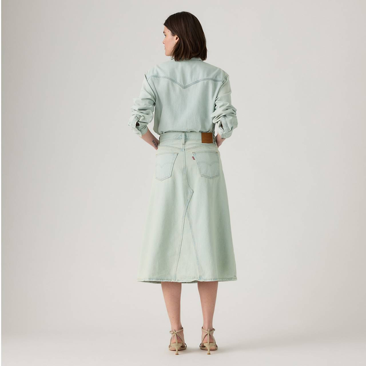 HIGH-RISE A-LINE DECON SKIRT - 5