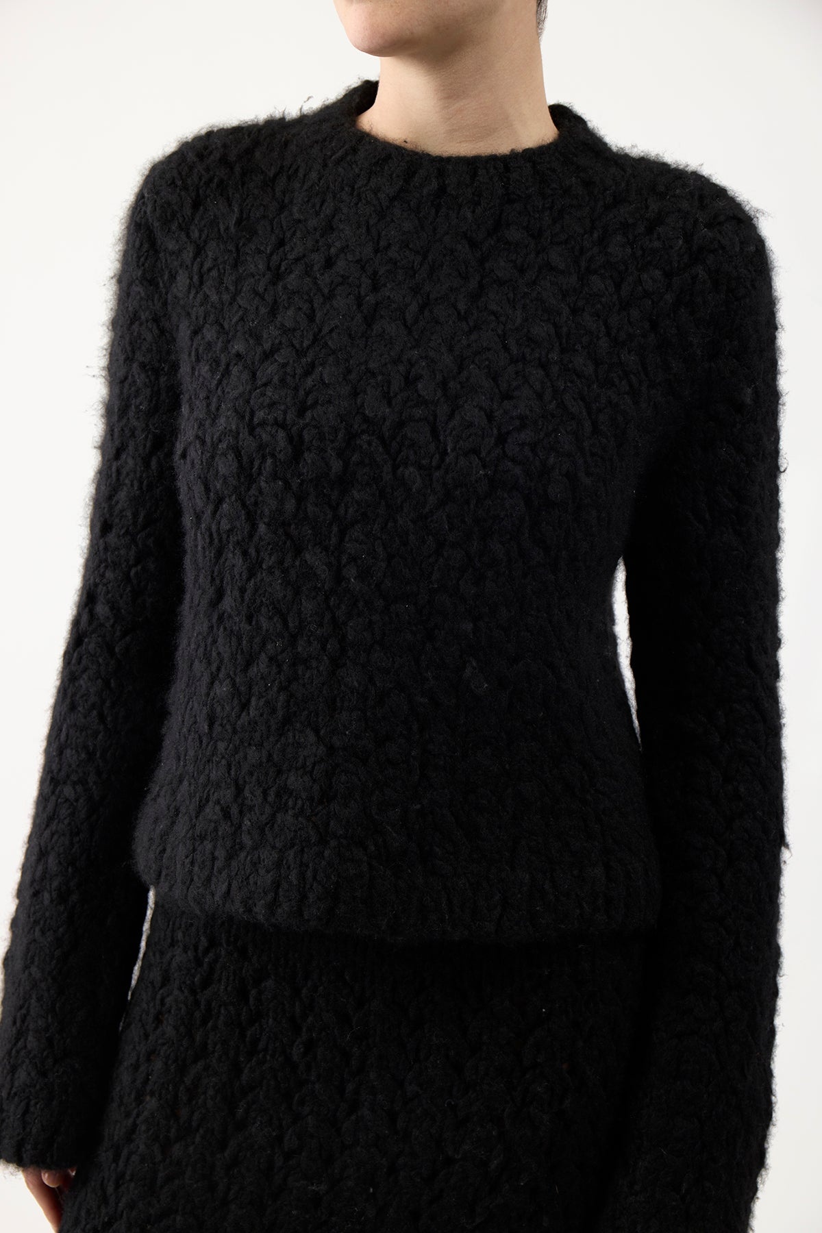 Bower Sweater in Black Welfat Cashmere - 5