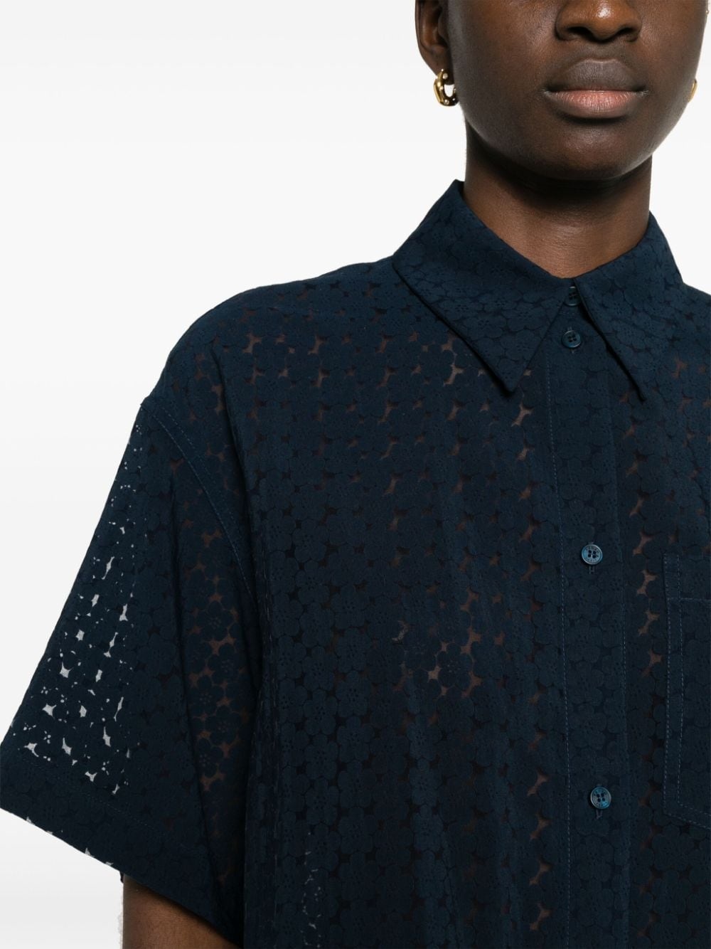 Boke Devore cropped shirt - 5