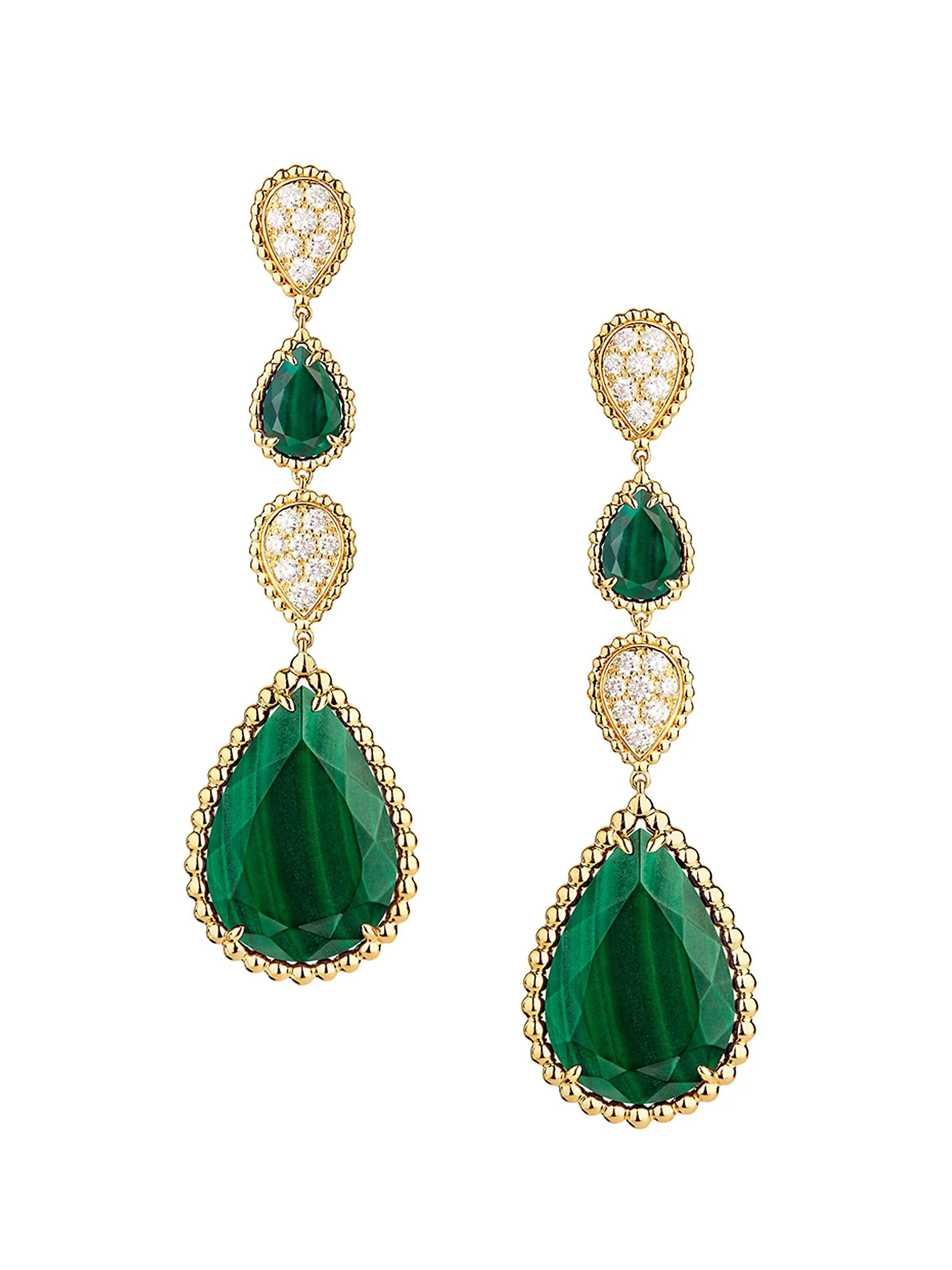 Women's Serpent Bohème 18K Yellow Gold, Malachite & Diamond Drop Earrings - Gold - 1