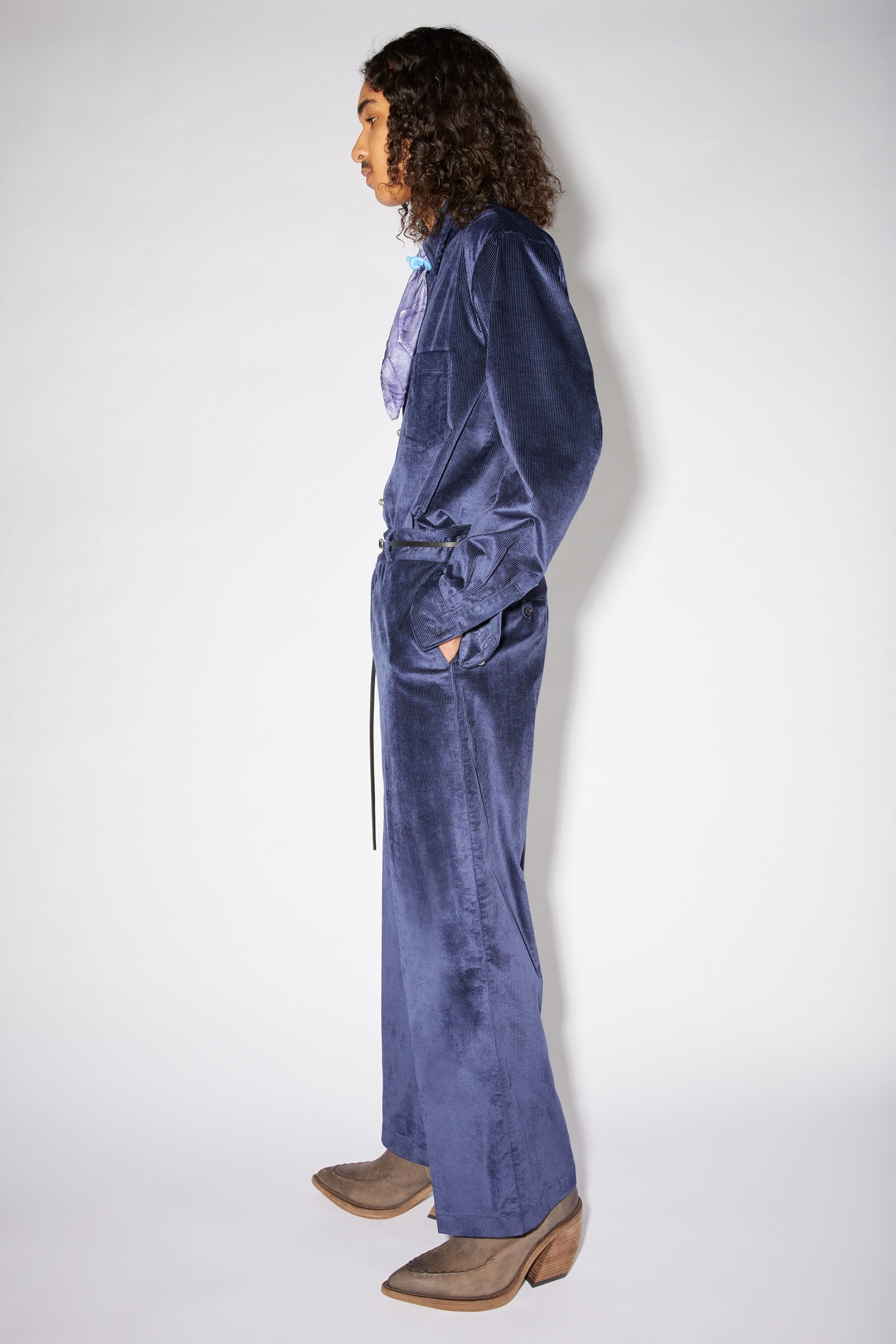 Wide leg trousers - Evening blue - 4