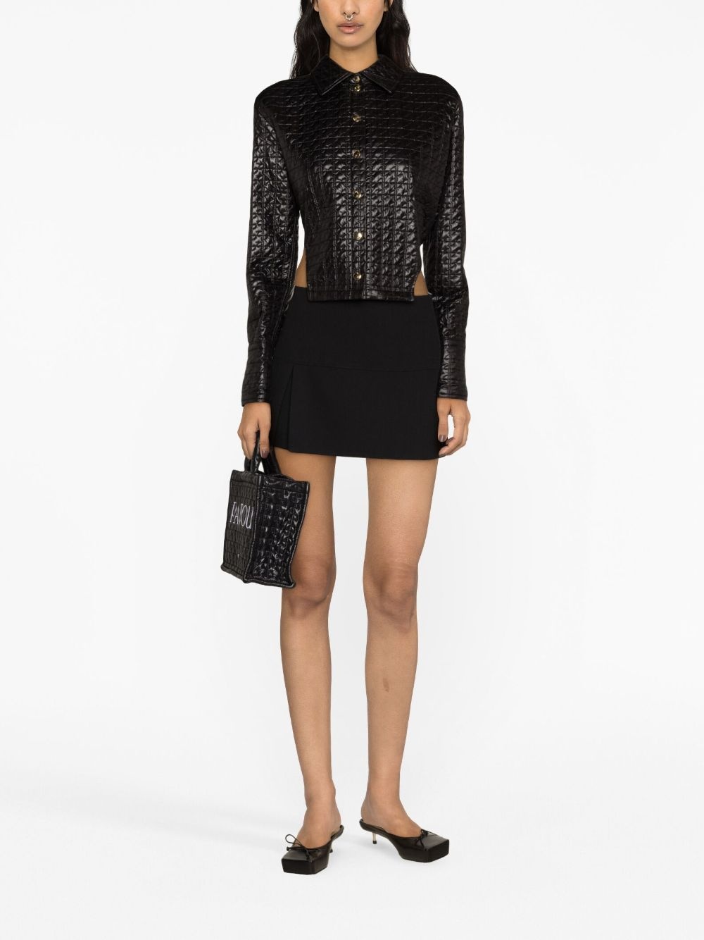 cut-out quilted jacket - 2
