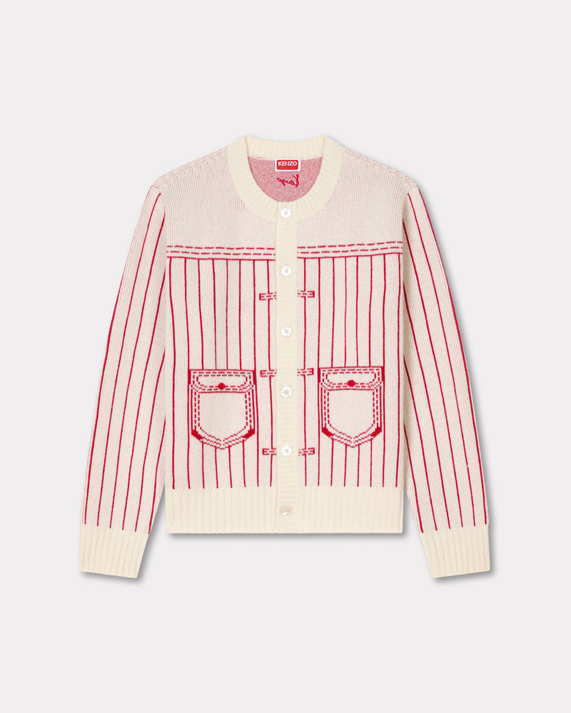 'KENZO Trompe L'oeil' cardigan in cotton wool 1