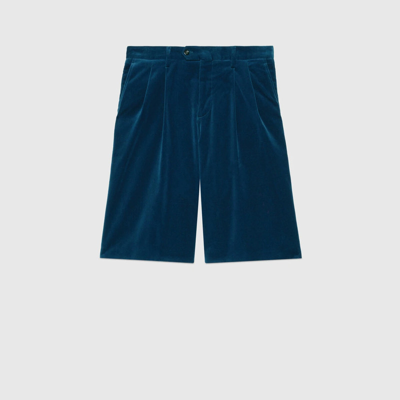 Stretch velvet shorts 1