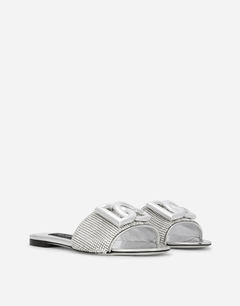 Dolce & Gabbana Crystal mesh sliders with DG logo outlook