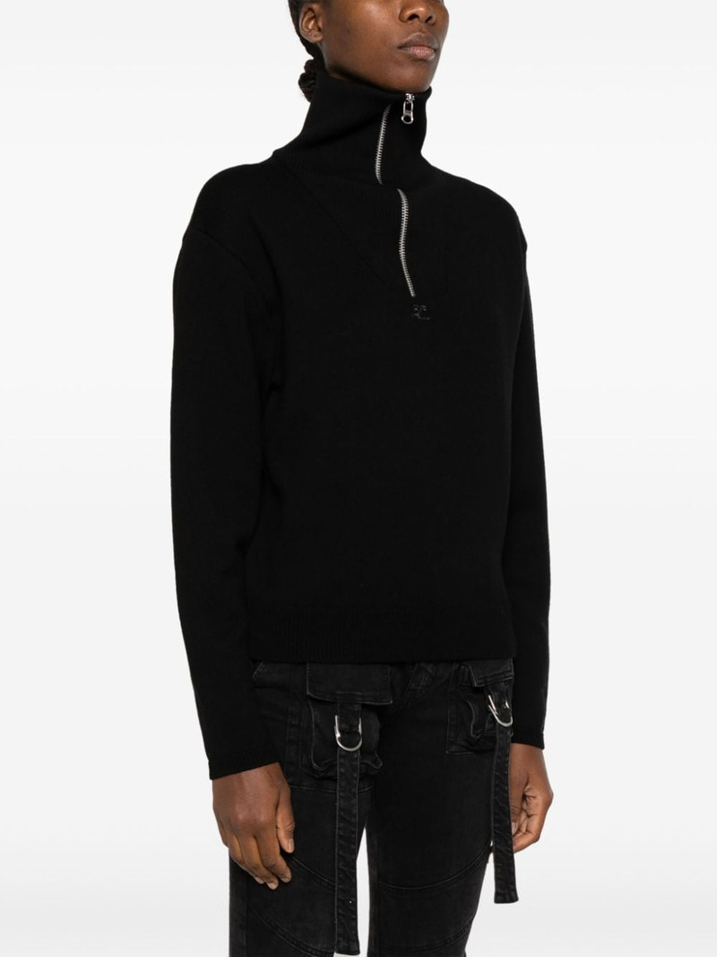 logo-patch half-zip jumper 3