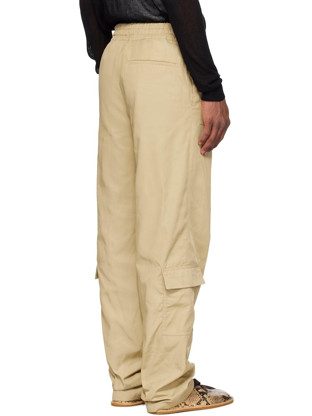 Beige Twill Cargo Pants - 3