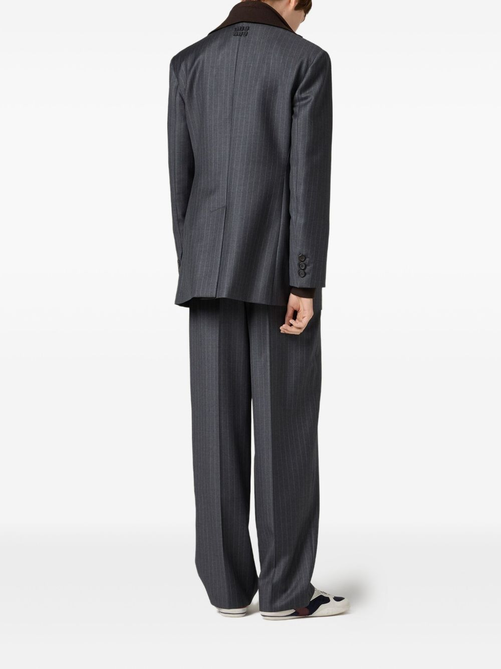 pinstripe lapel jacket - 3