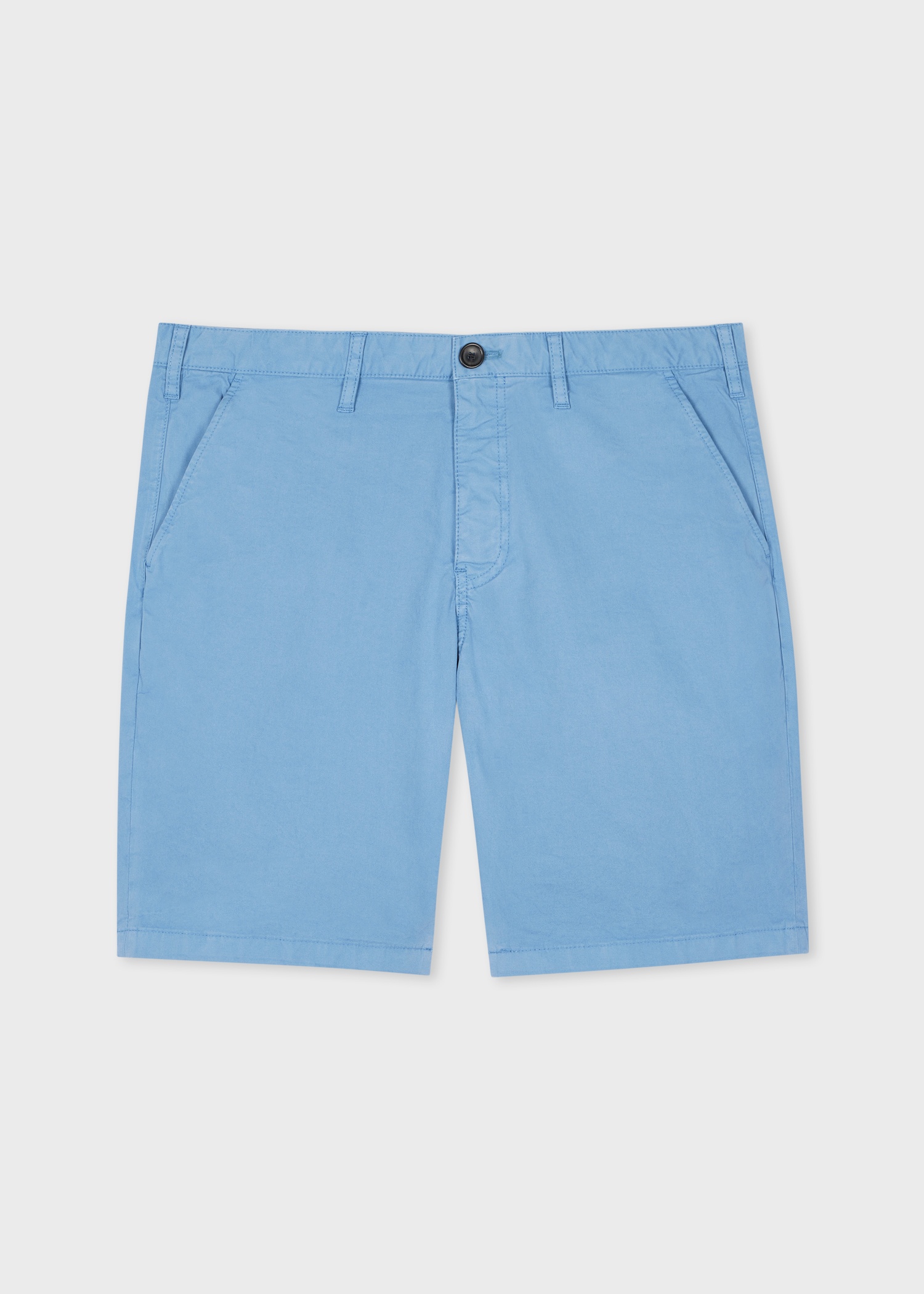 Sky Blue Cotton-Twill 'Broad Stripe Zebra' Shorts - 1