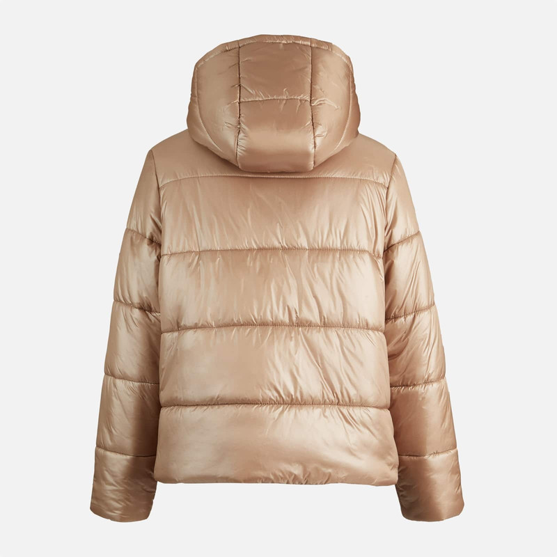 Bimaterial Quilted Jacket Beige 2