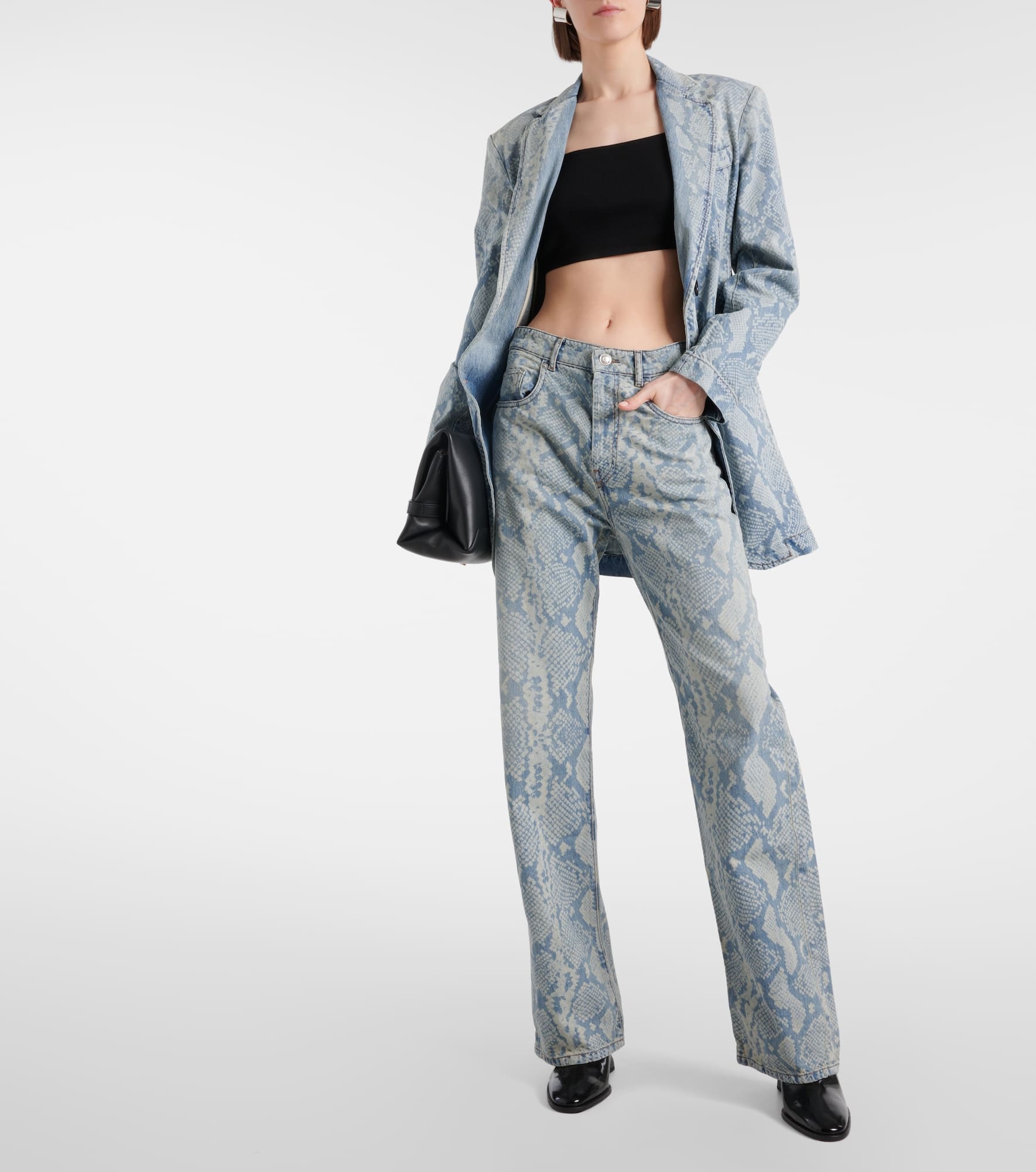 Diego snake-print straight jeans - 2