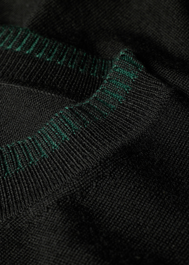 Paul Smith Black Contrast-Collar Merino Wool Sweater outlook