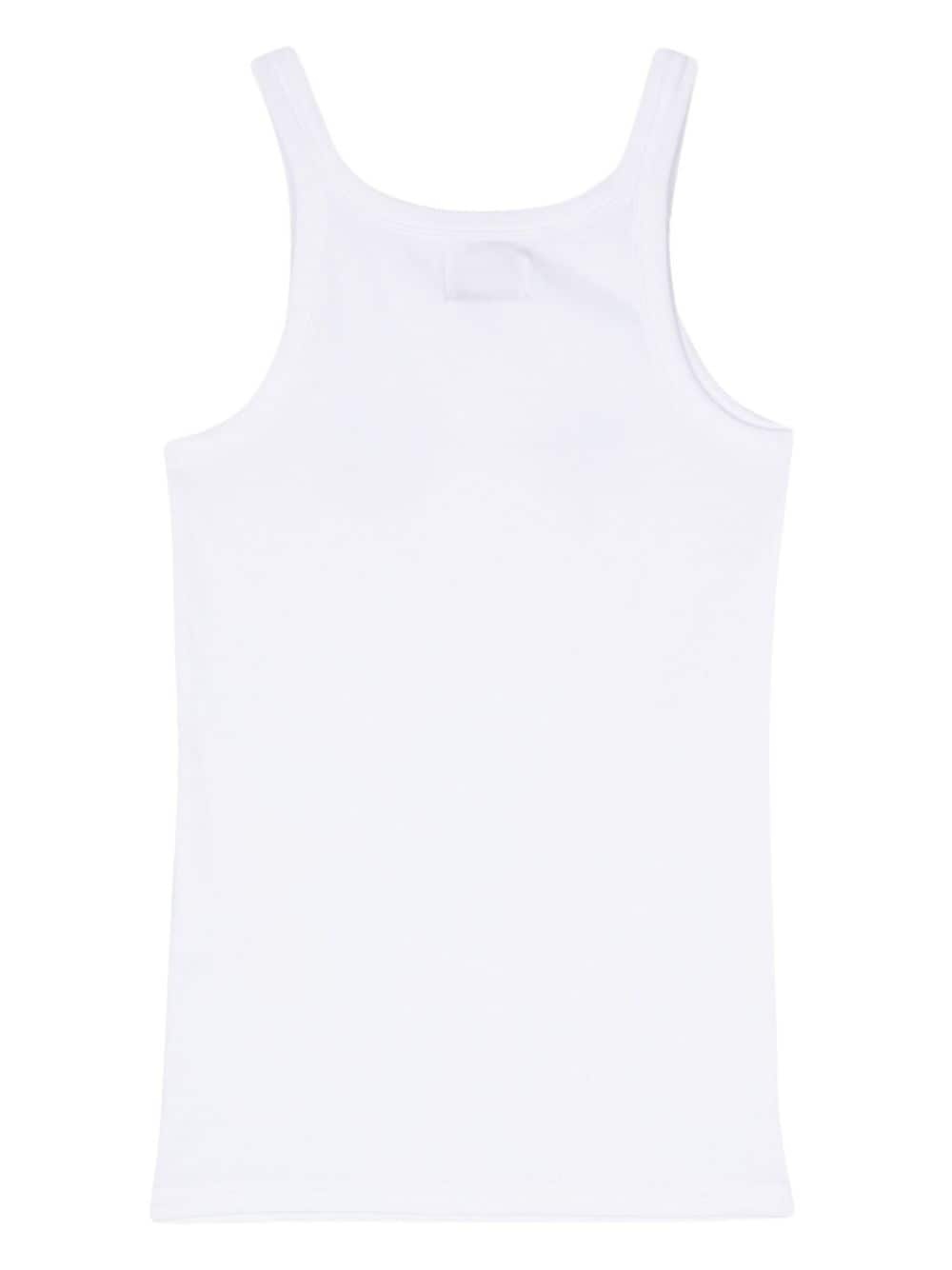 logo-print ribbed top - 2