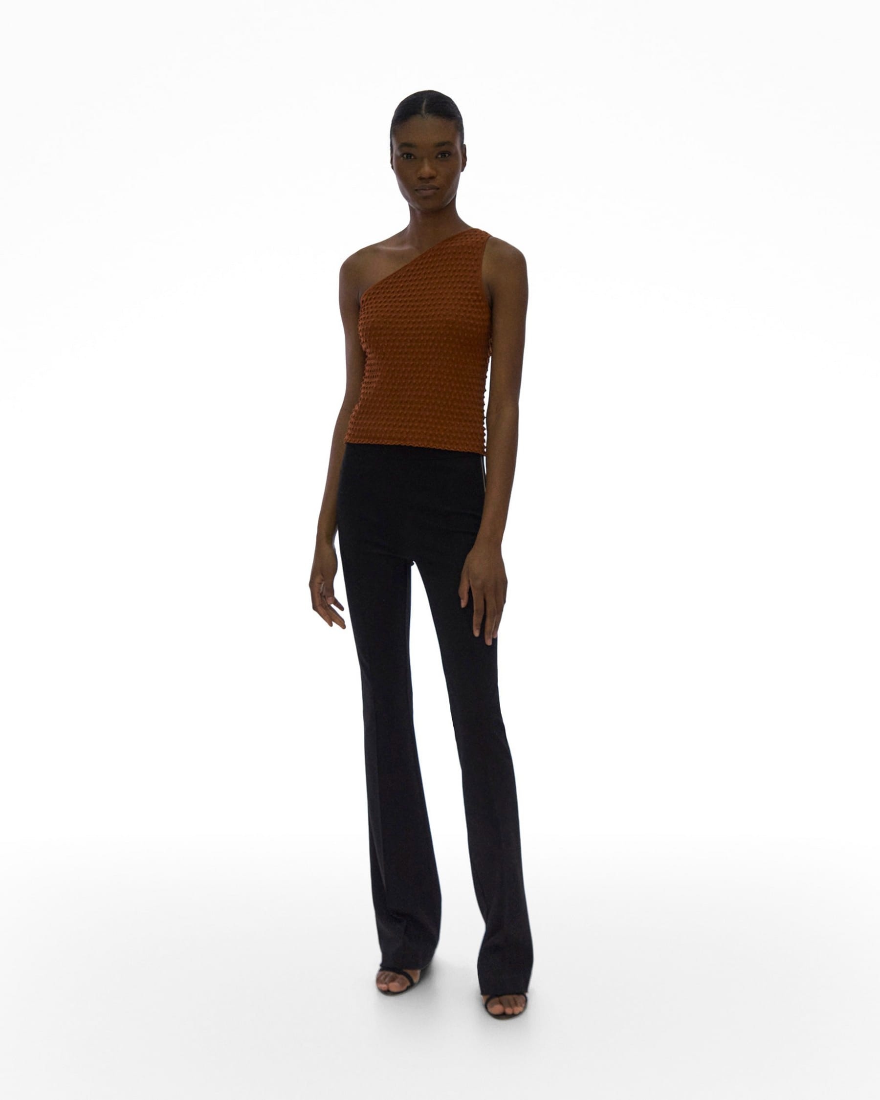 SPIKE KNIT ONE-SHOULDER TANK - 2