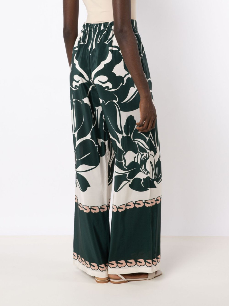graphic-print silk flared trousers 4