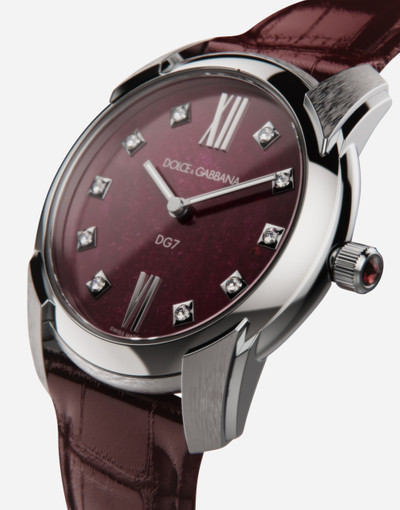 Dolce & Gabbana DG7 watch in steel with ruby and diamonds outlook