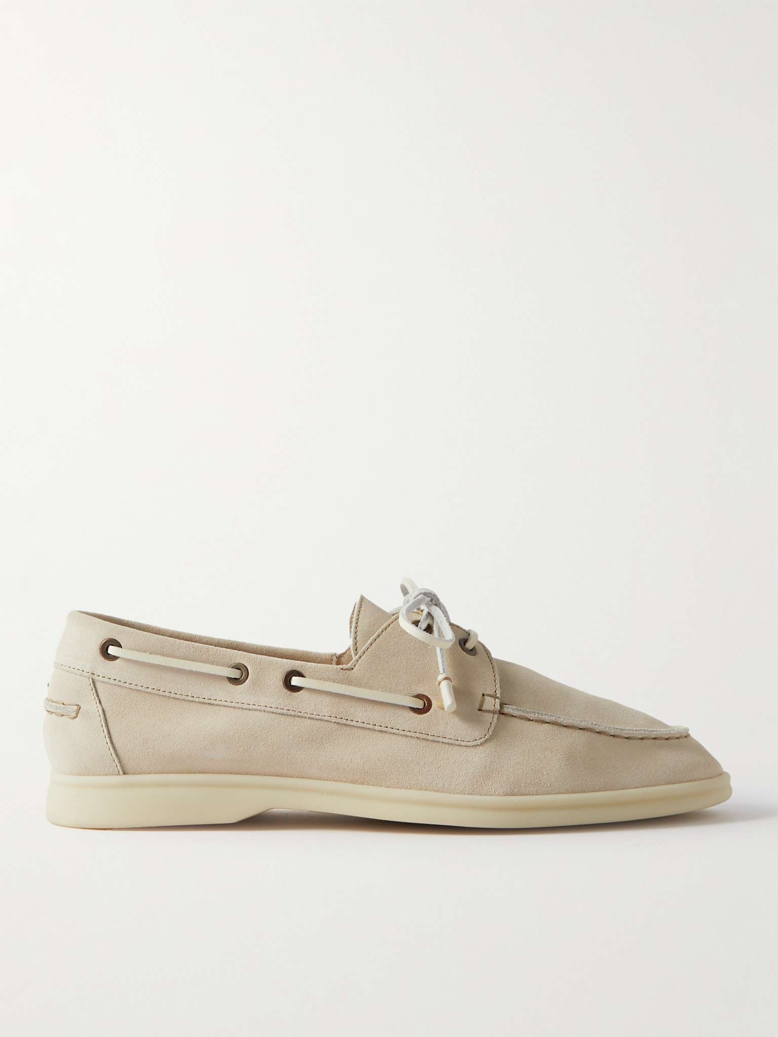 LORO PIANA Summer Walk Suede-Trimmed Linen-Canvas Loafers for Men