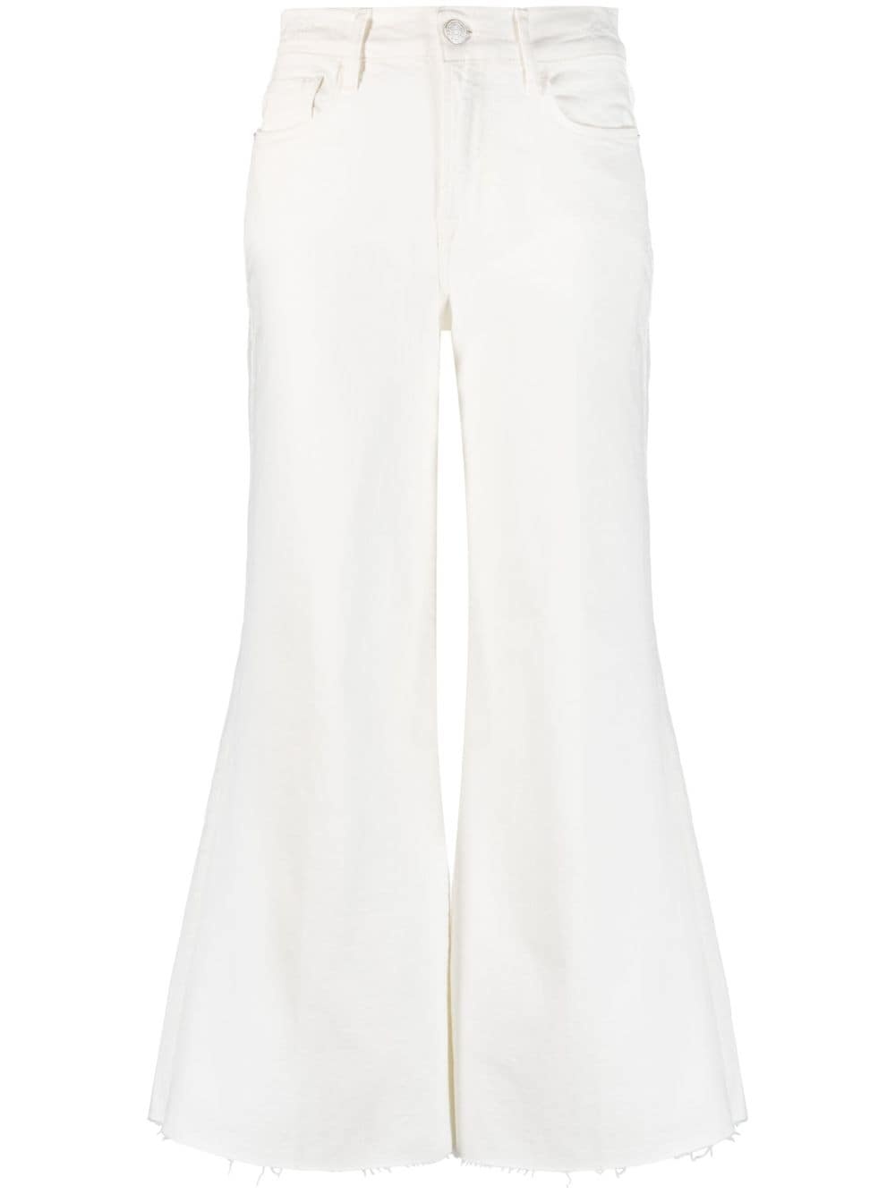 flared cropped cotton jeans - 1