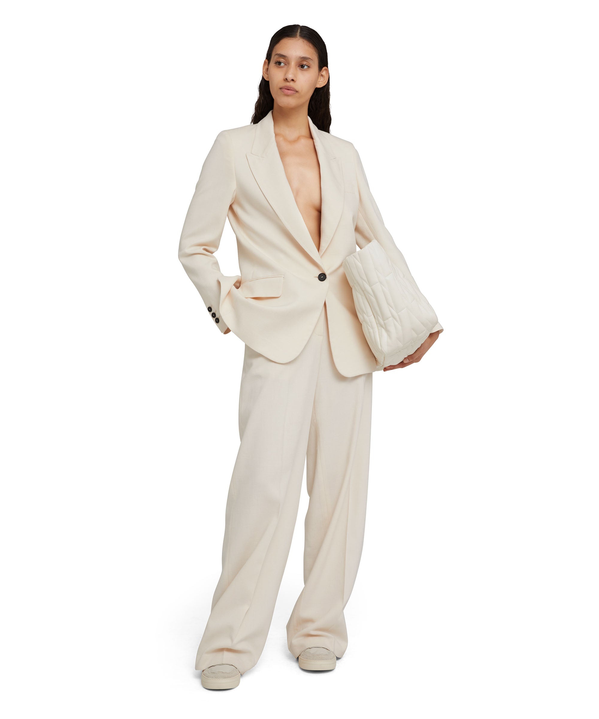 Coarse viscose single-breasted blazer - 1