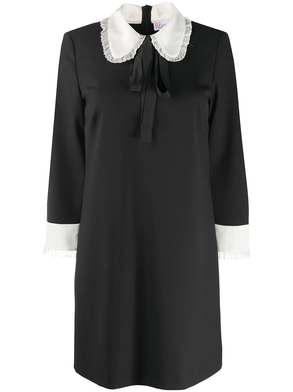 bow collar shift dress - 1