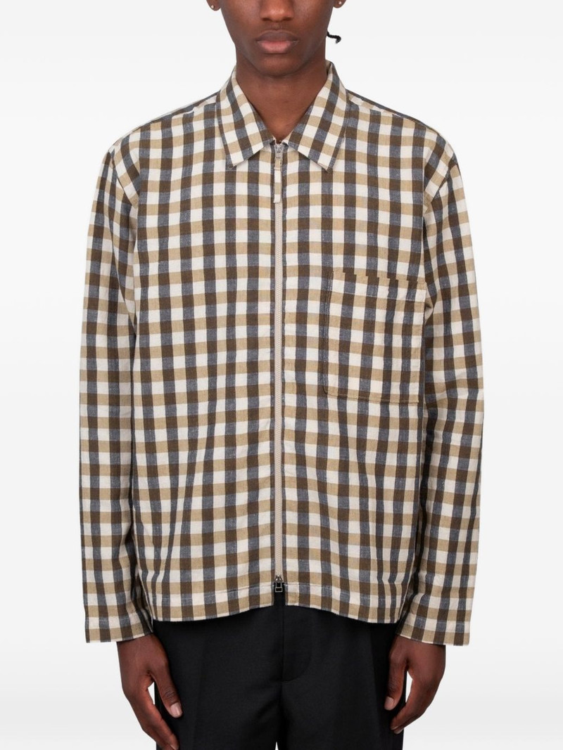 check-pattern zip-up shirt 1