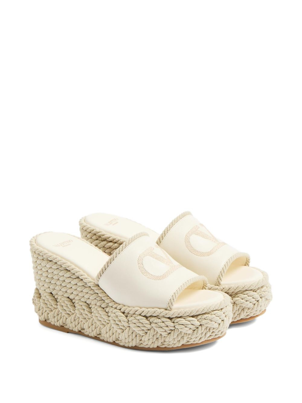 100mm Vlogo torchon mules - 2
