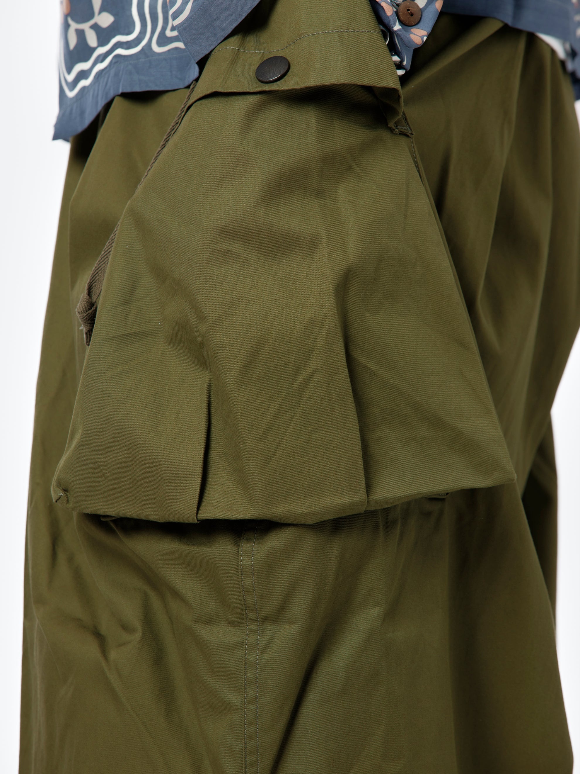 COMBINED GABERGINE AOZAI CARGO PANTS (KHAKI) - 6