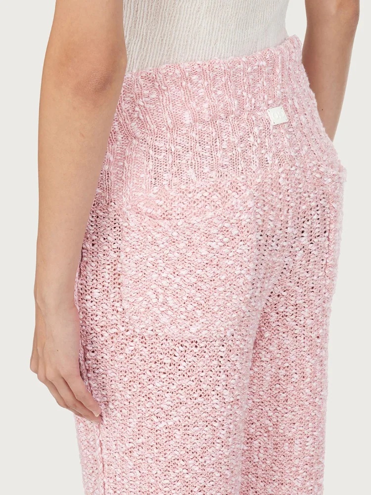 COTTON BOUCLÉ KNITTED PANTS - 5