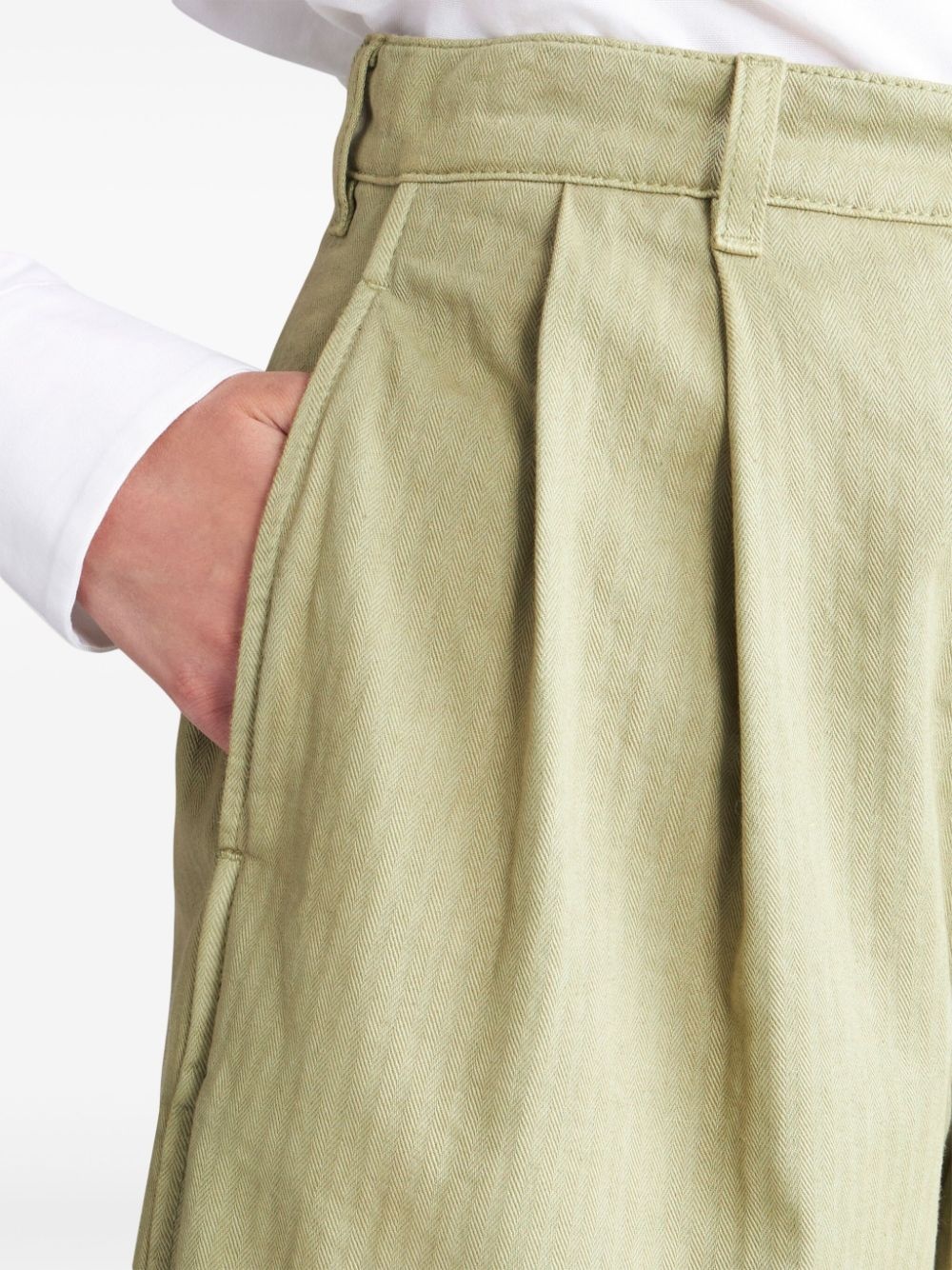 herringbone-pattern cotton bermuda shorts - 5