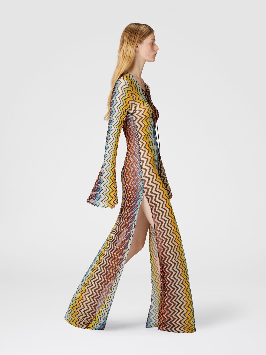 Long caftan with zig zag pattern - 4