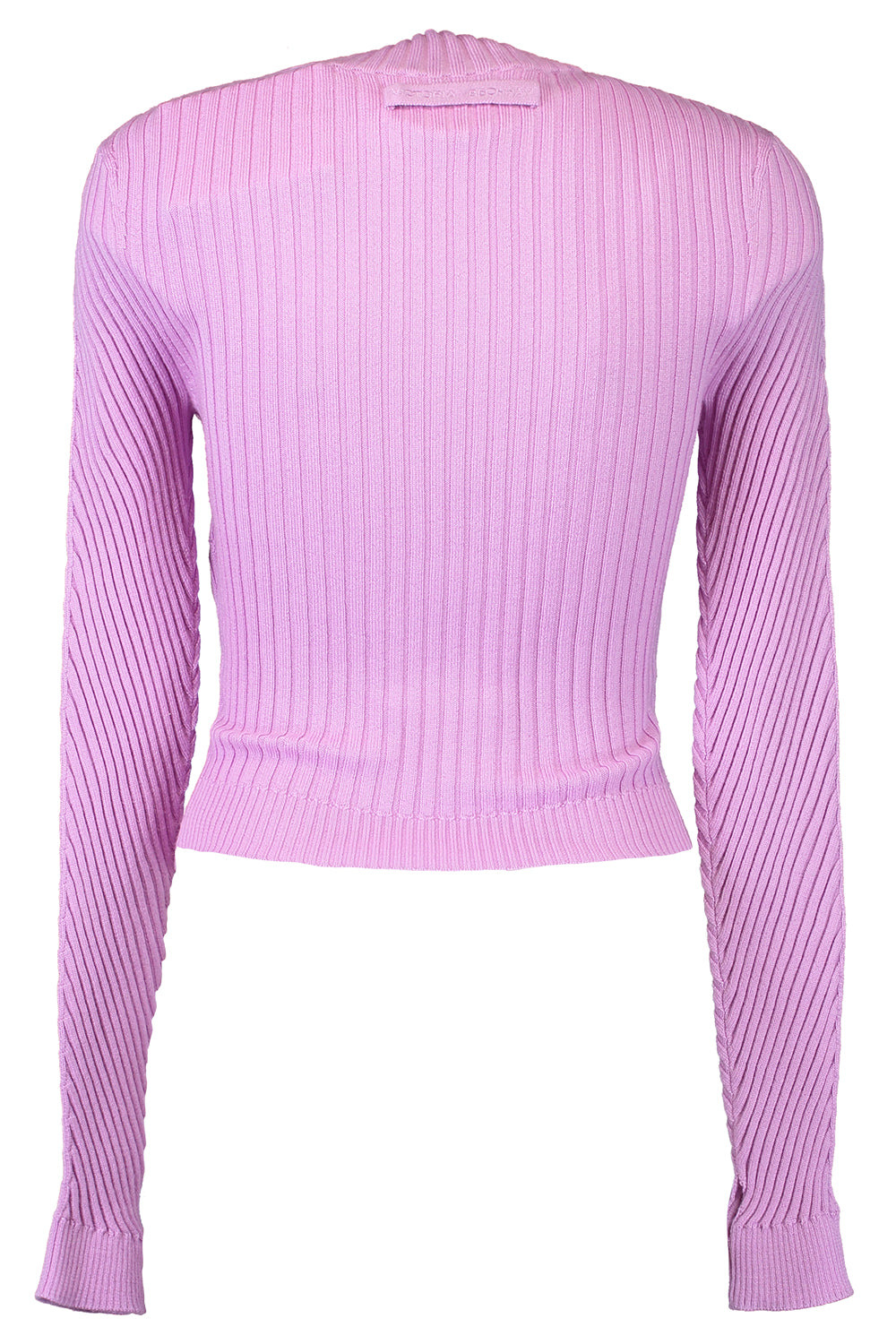 Ribbed Long Sleeve Polo Top - 2