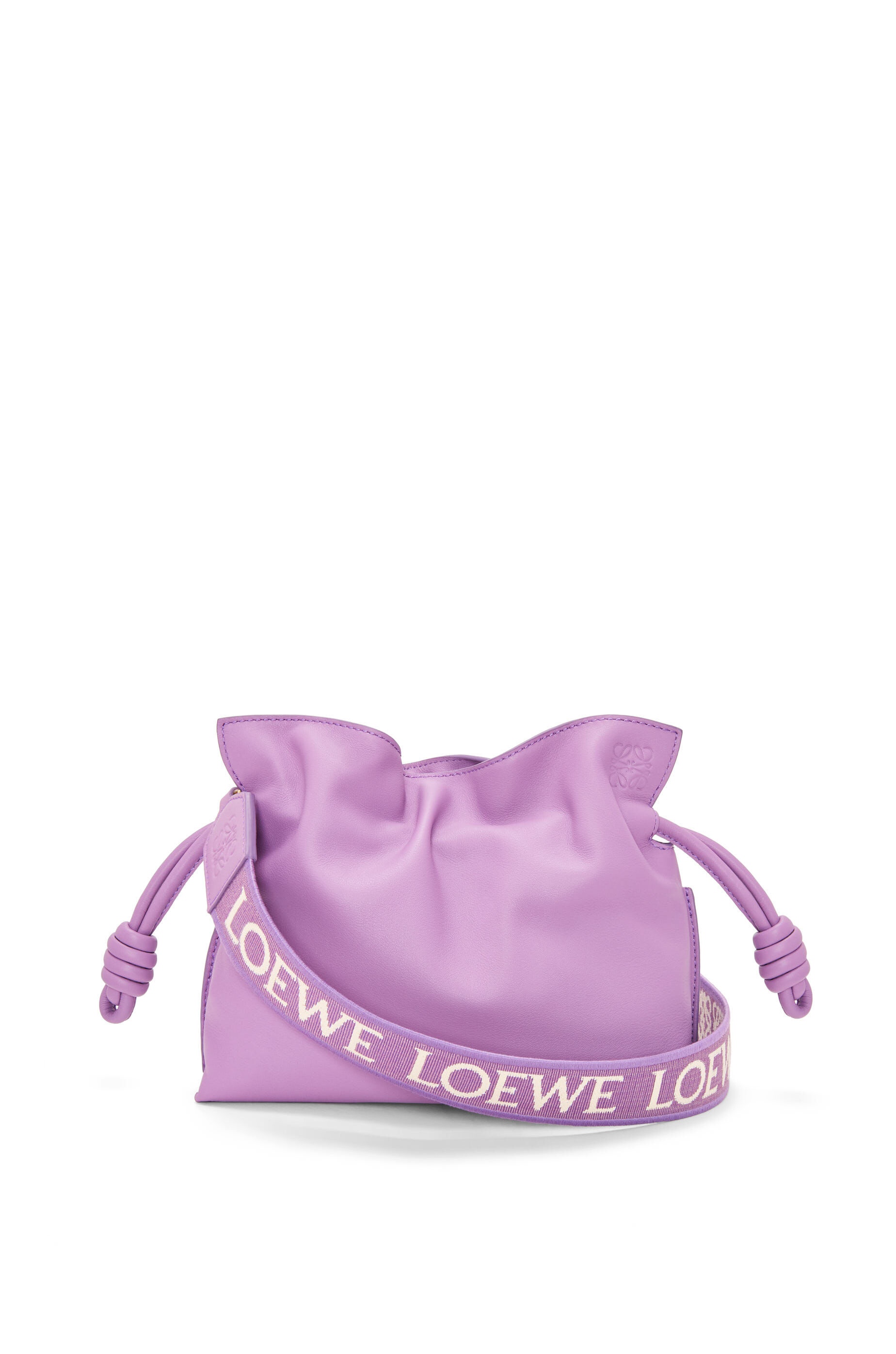 Mini Flamenco clutch in nappa calfskin & Anagram strap in jacquard and calfskin - 2