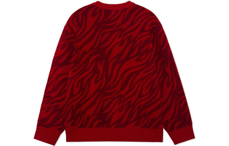 Li-Ning Rijindoujin Tiger Print Logo Crew Neck Sweater 'Red' AMBS031-3 - 2