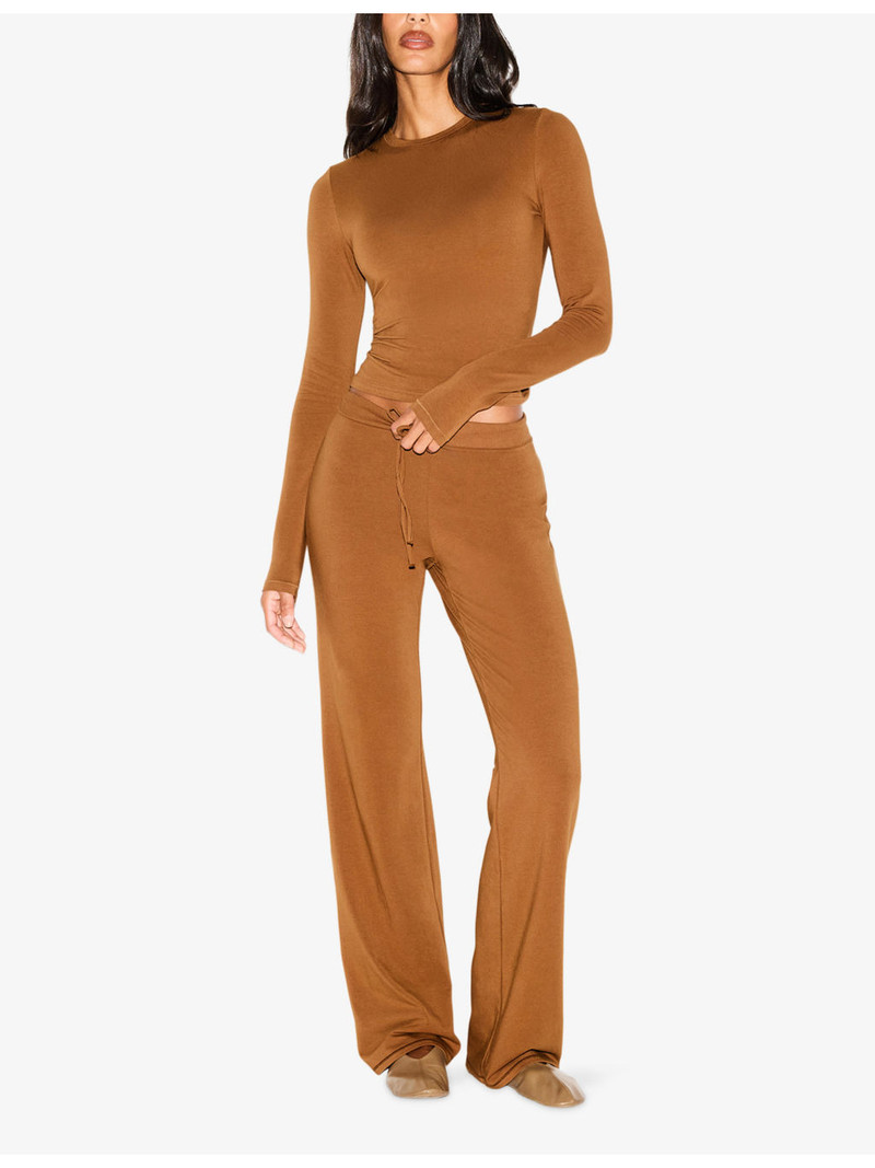 SKIMS Slim-Fit Long-Sleeves Stretch-Cotton T-Shirt outlook