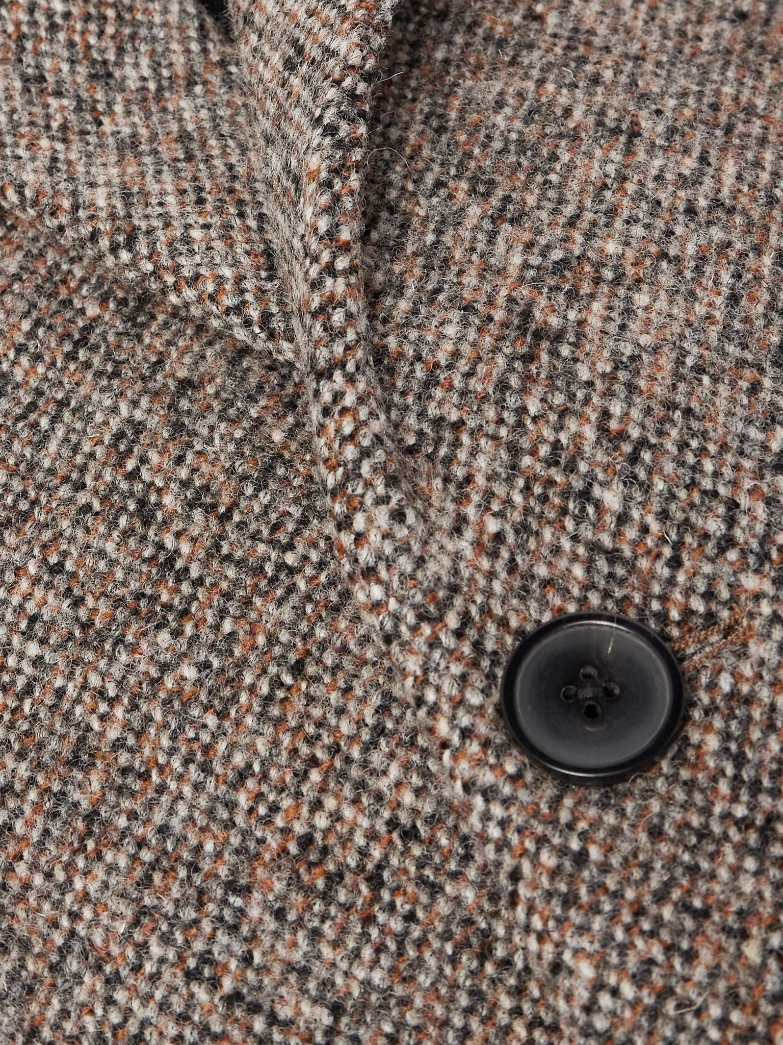 Wool-Blend Tweed Overcoat Light brown - 5