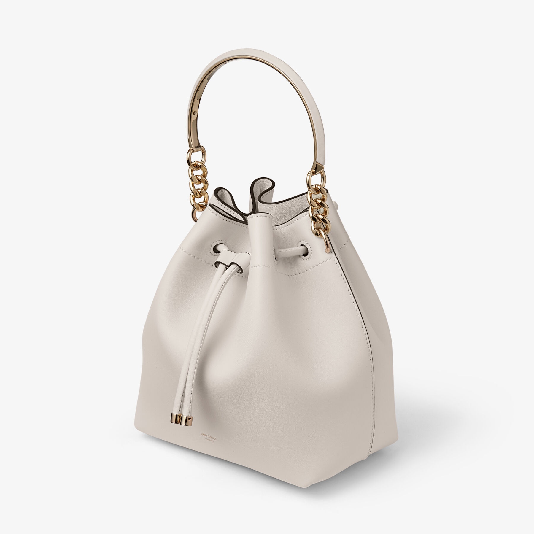 Bon Bon Bucket
Latte Soft Shiny Smooth Calf Leather Bucket Bag - 5