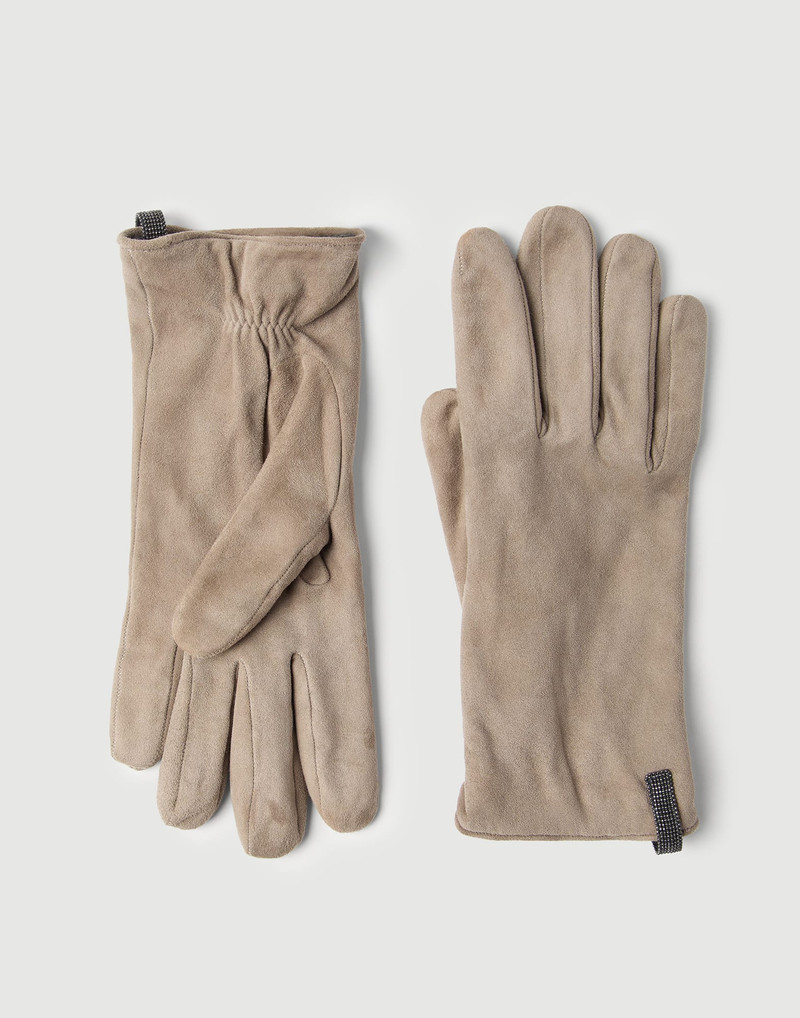 Suede gloves with monili 1