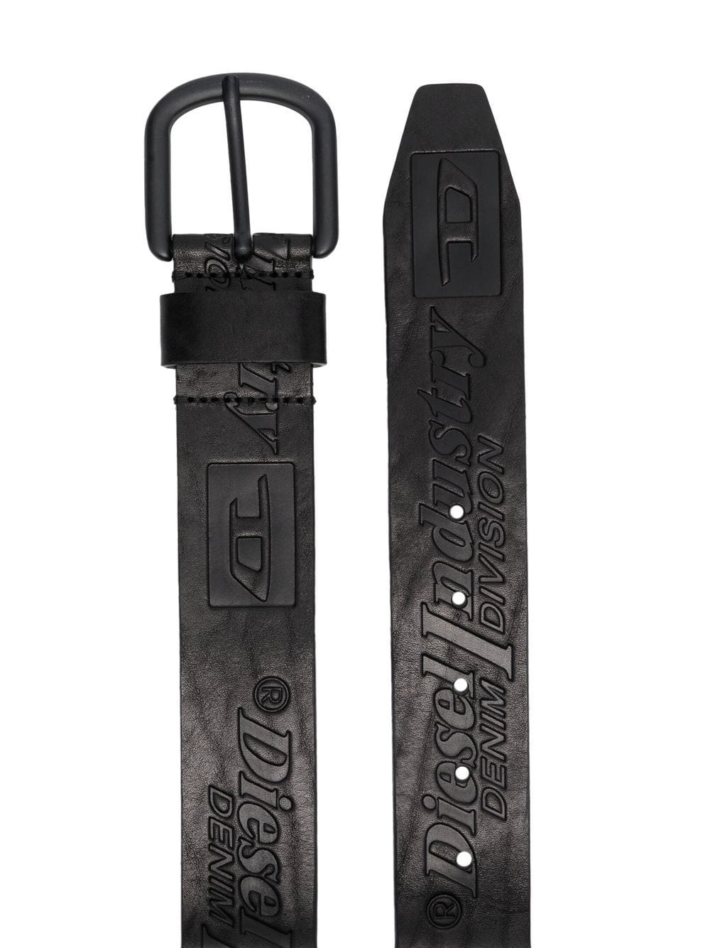 embossed-logo leather belt - 2