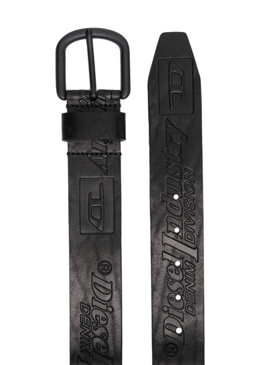 Diesel embossed-logo leather belt outlook