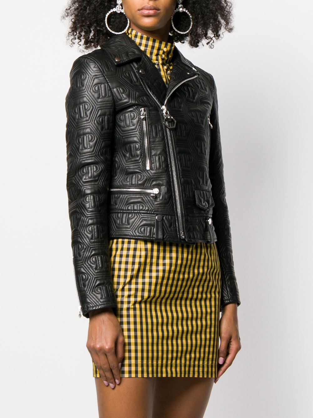 matelassé biker jacket - 3