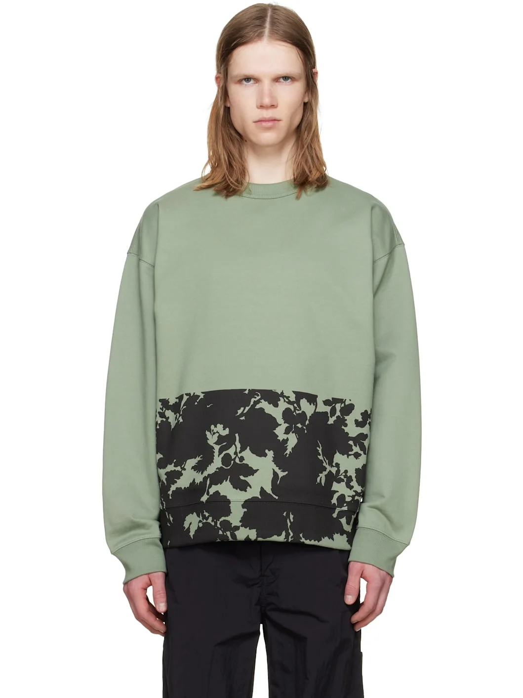 Green Floral Sweatshirt - 1