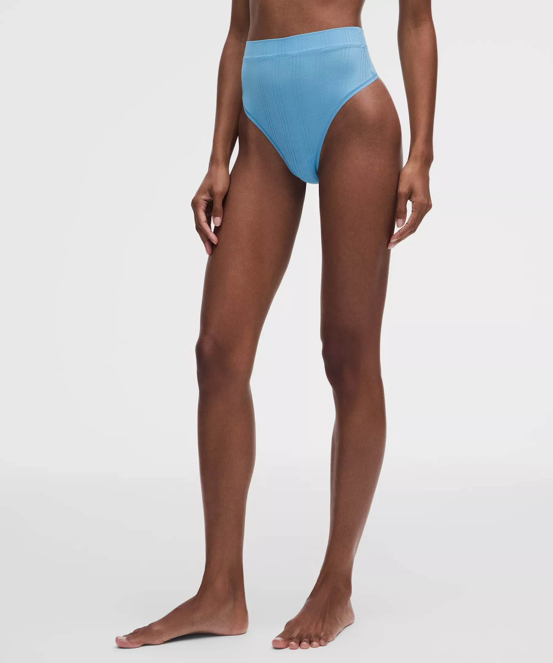UnderEase High-Waist Ribbed Thong Underwear - 1