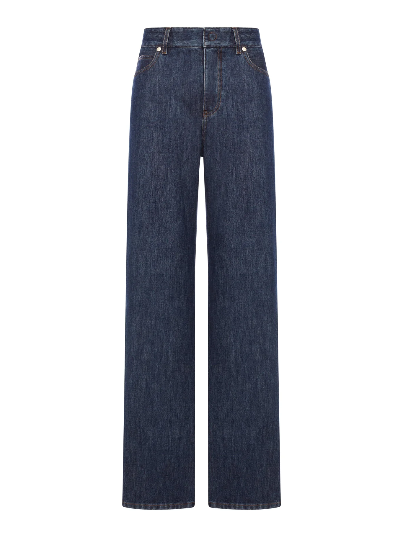 LONG DARK BLUE DENIM JEANS - 1
