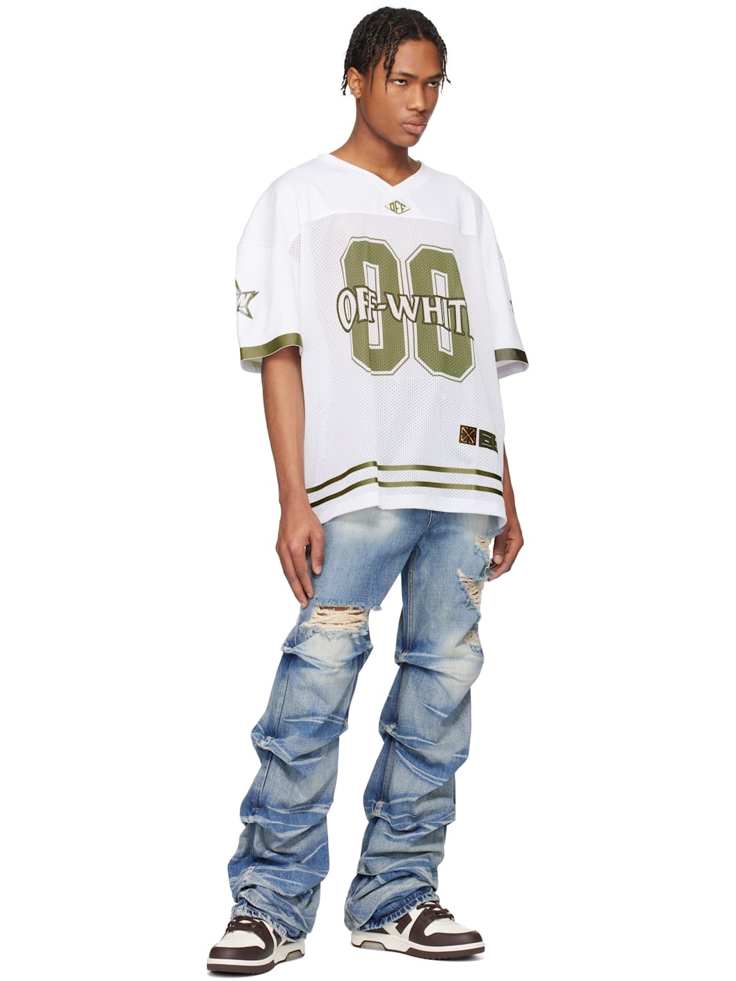 Off-White White Zero-zero Football Shirt | REVERSIBLE