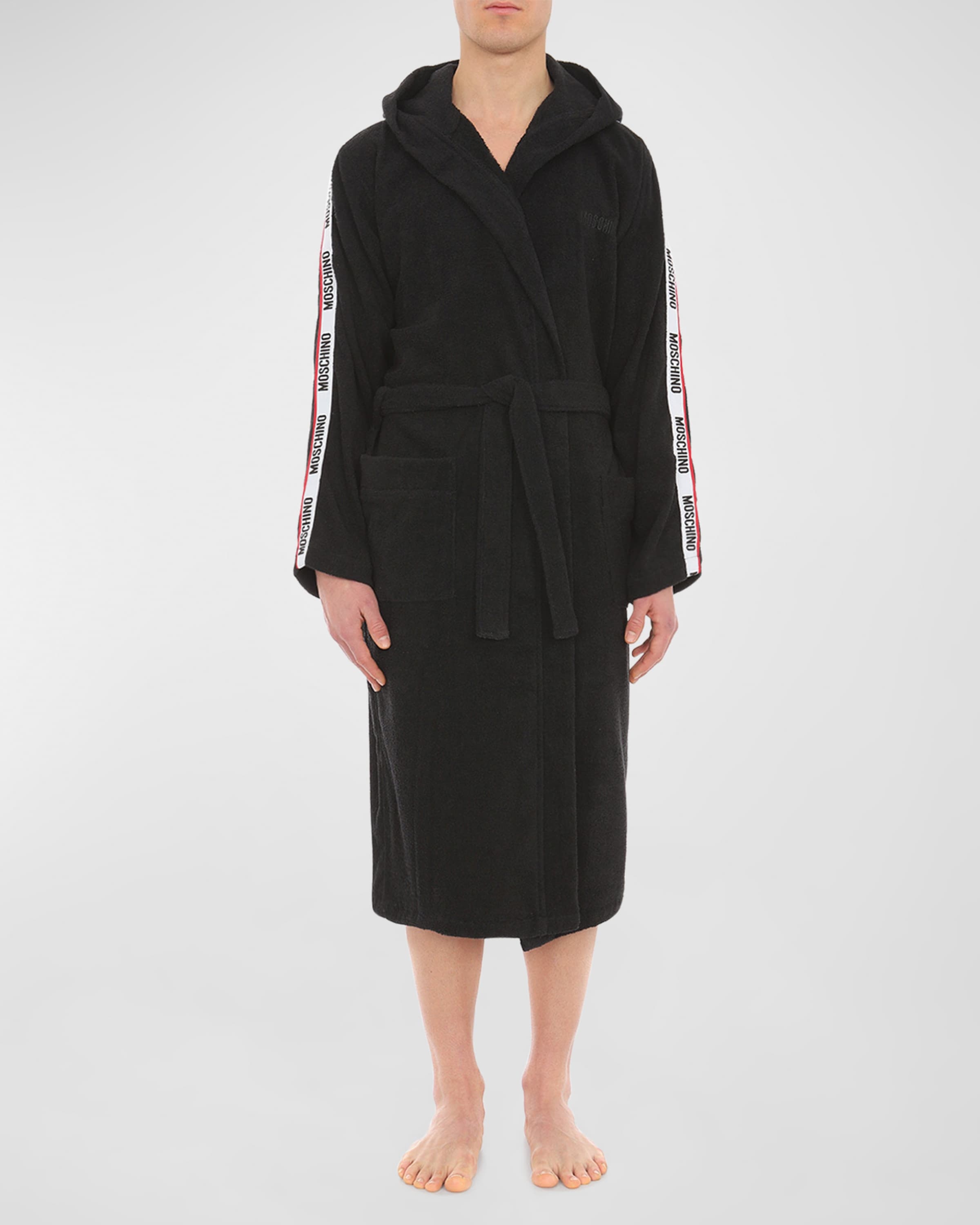 Men's Hooded Logo-Tape Robe - 1