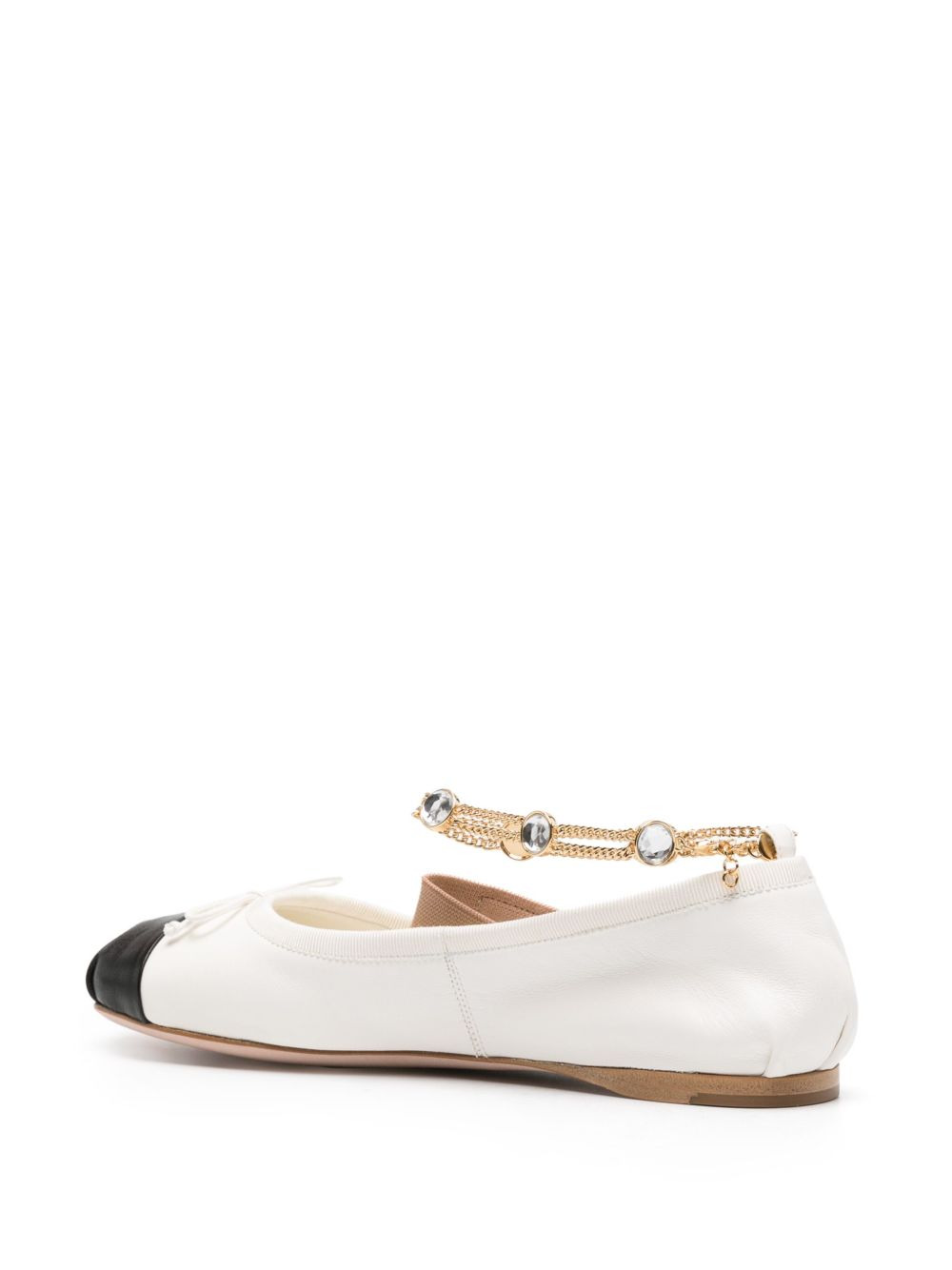 bow-detail leather ballerina shoes - 3