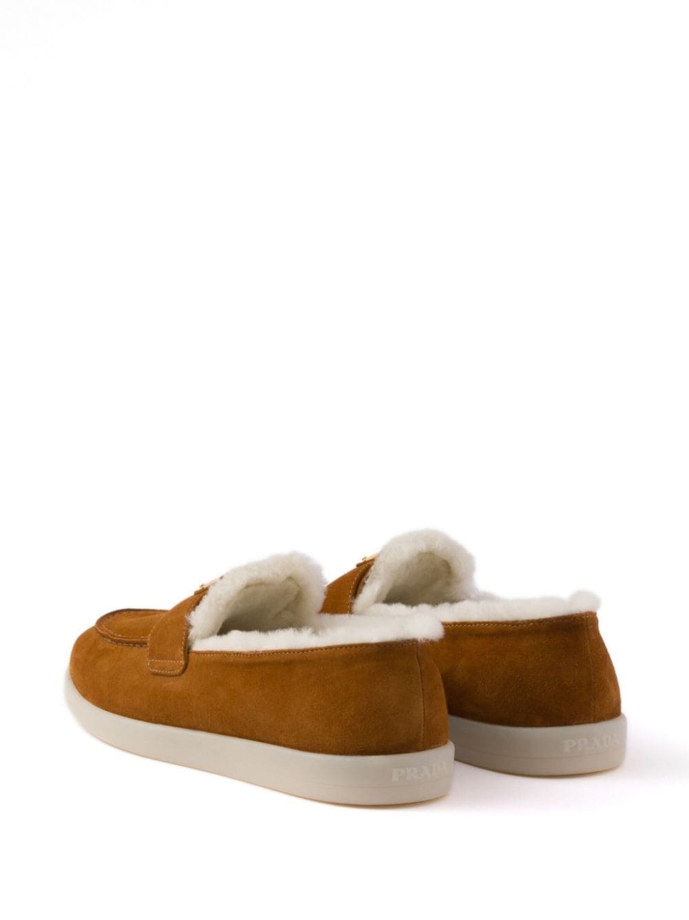 Suede and shearling loafers - 4
