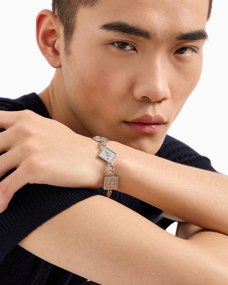 EMPORIO ARMANI STAINLESS STEEL STATION CHAIN BRACELET outlook