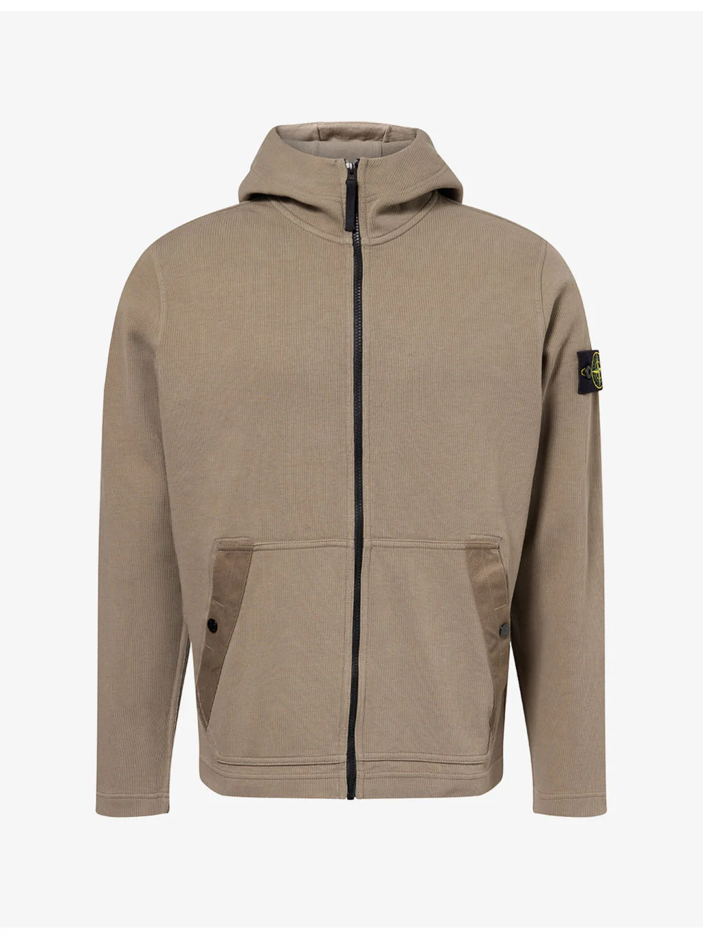 Compass-Badge Zip-Through Cotton Hoody - 1
